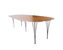 Tavolo da pranzo Model Superellipse in Oak e con bordo in alluminio di Bruno Mathsson