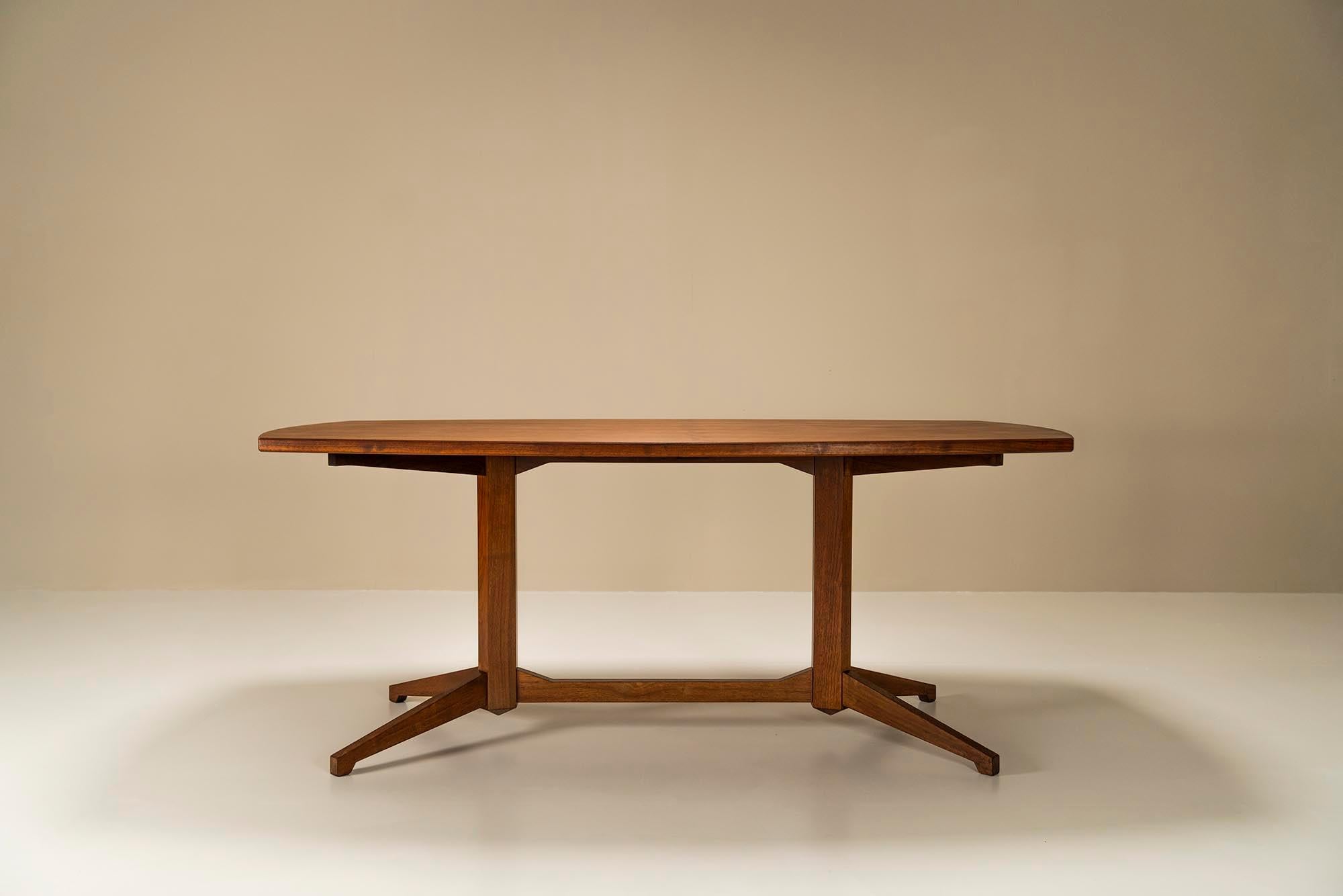 Mid-Century Modern Dining Table, Model TL22, in Mahogany by Albini & Helg for Poggi, Italy 1958 For Sale