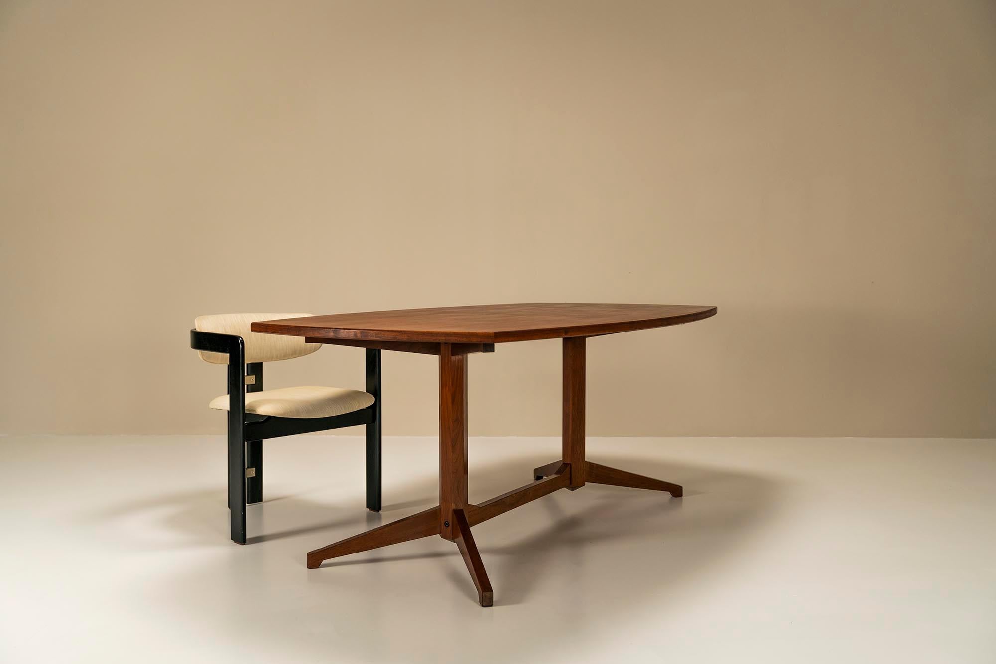 Mid-20th Century Dining Table, Model TL22, in Mahogany by Albini & Helg for Poggi, Italy 1958 For Sale