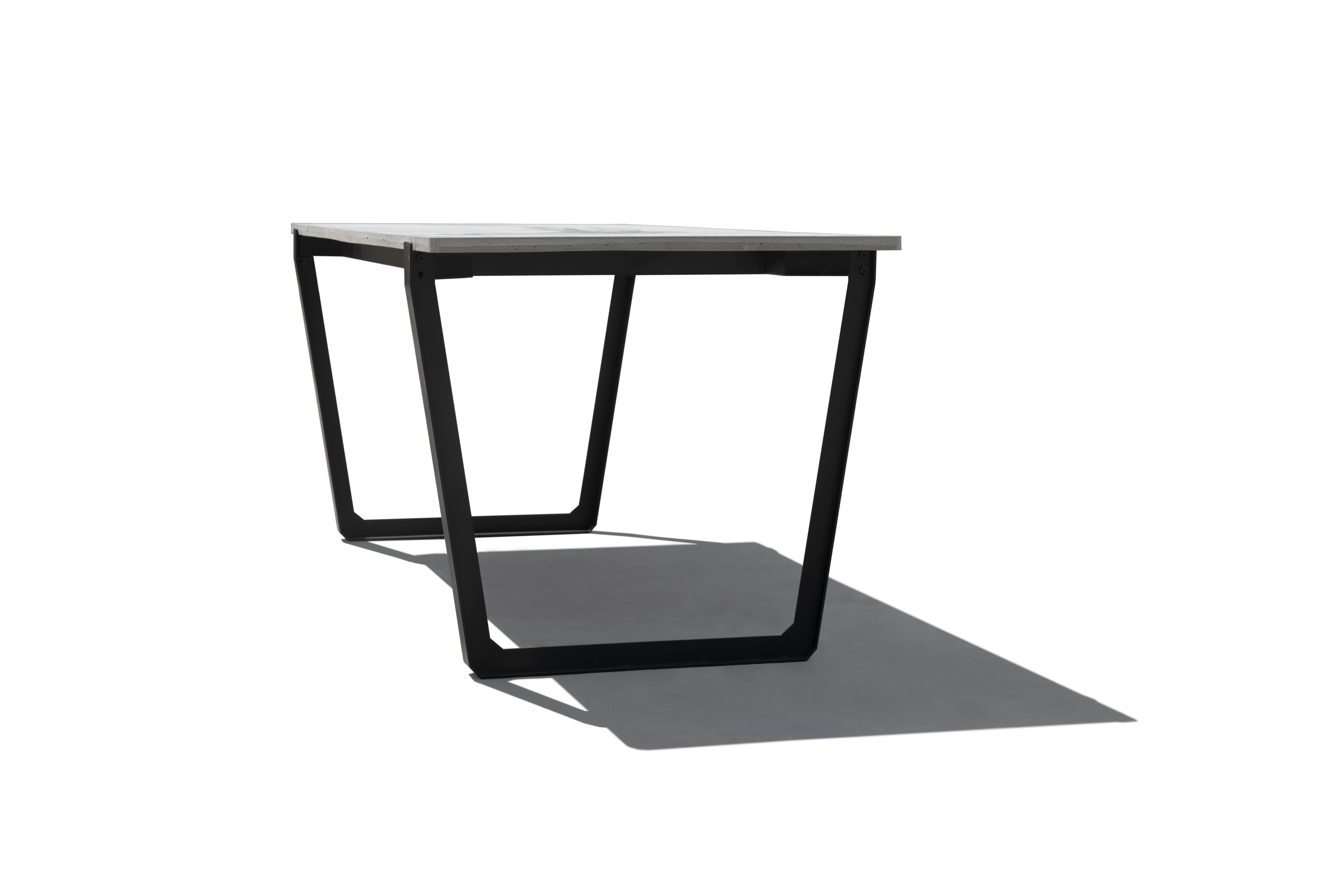 Chinese Dining Table 'Nian' Made of Concrete and Steel (180cm) For Sale