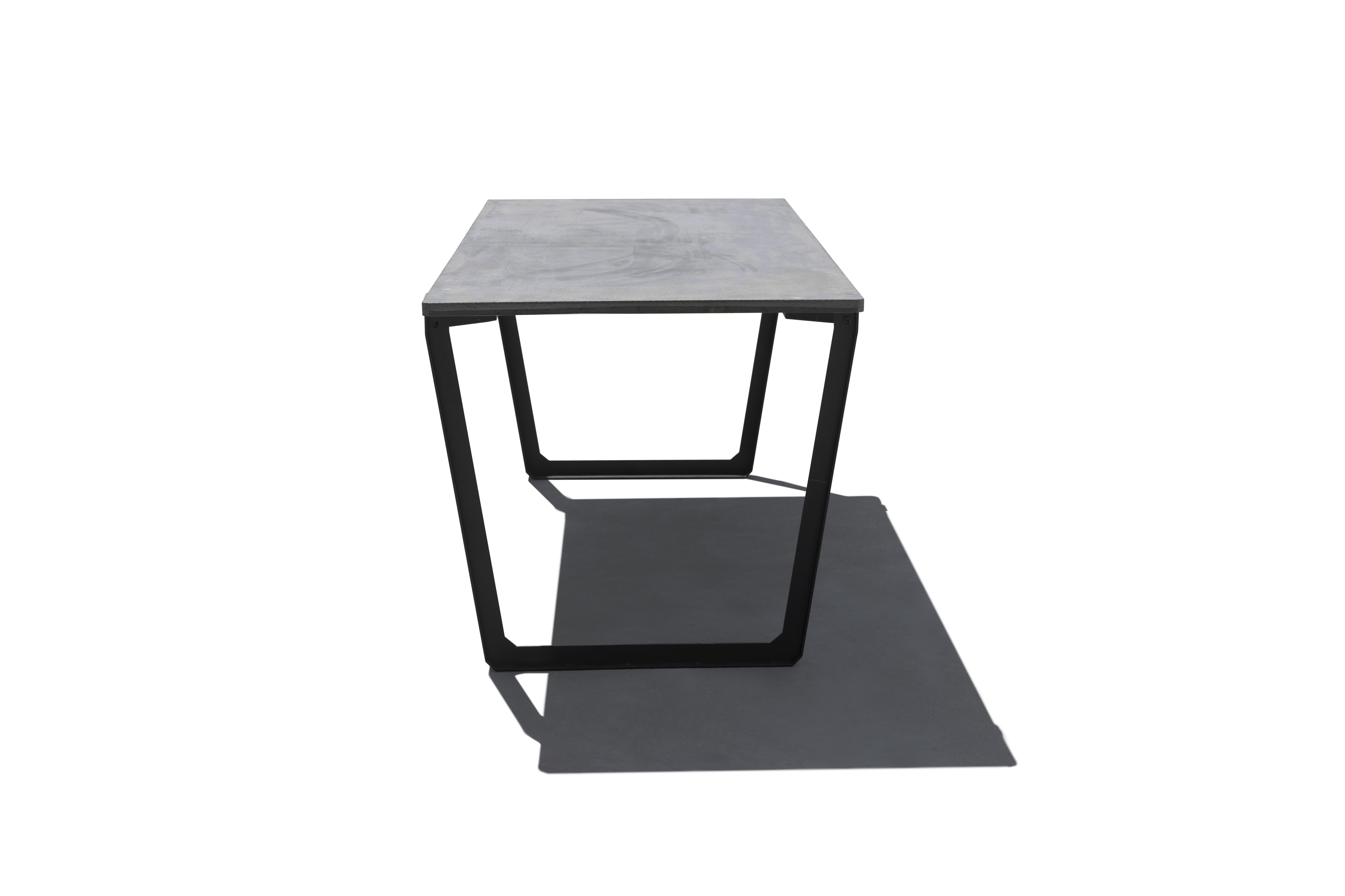 Industrial Dining Table 'NIAN' Made of Concrete and Steel (200cm) For Sale