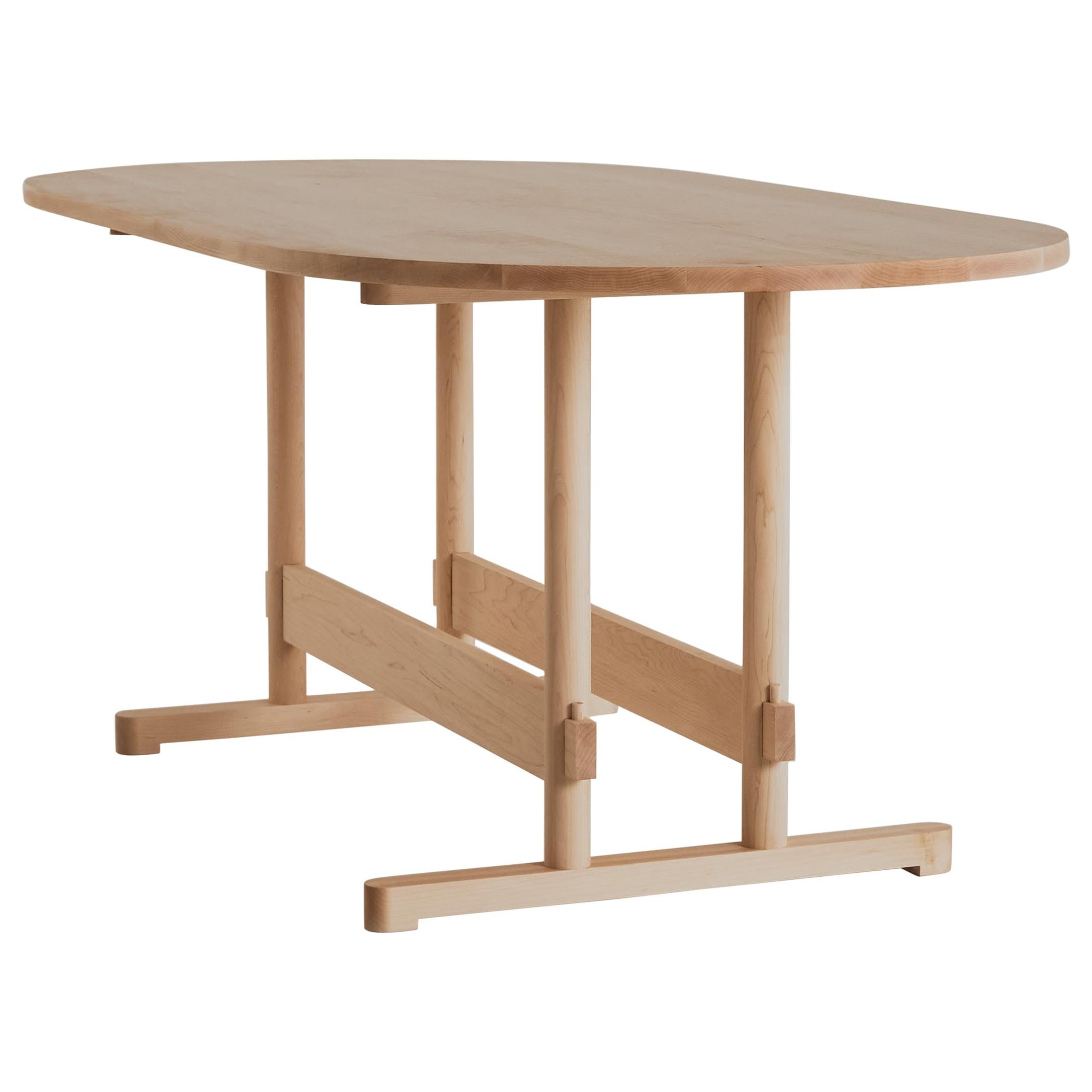 Dining Table No. 2 by Campagna Modern Minimal Shaker Inspired Wood Trestle Table