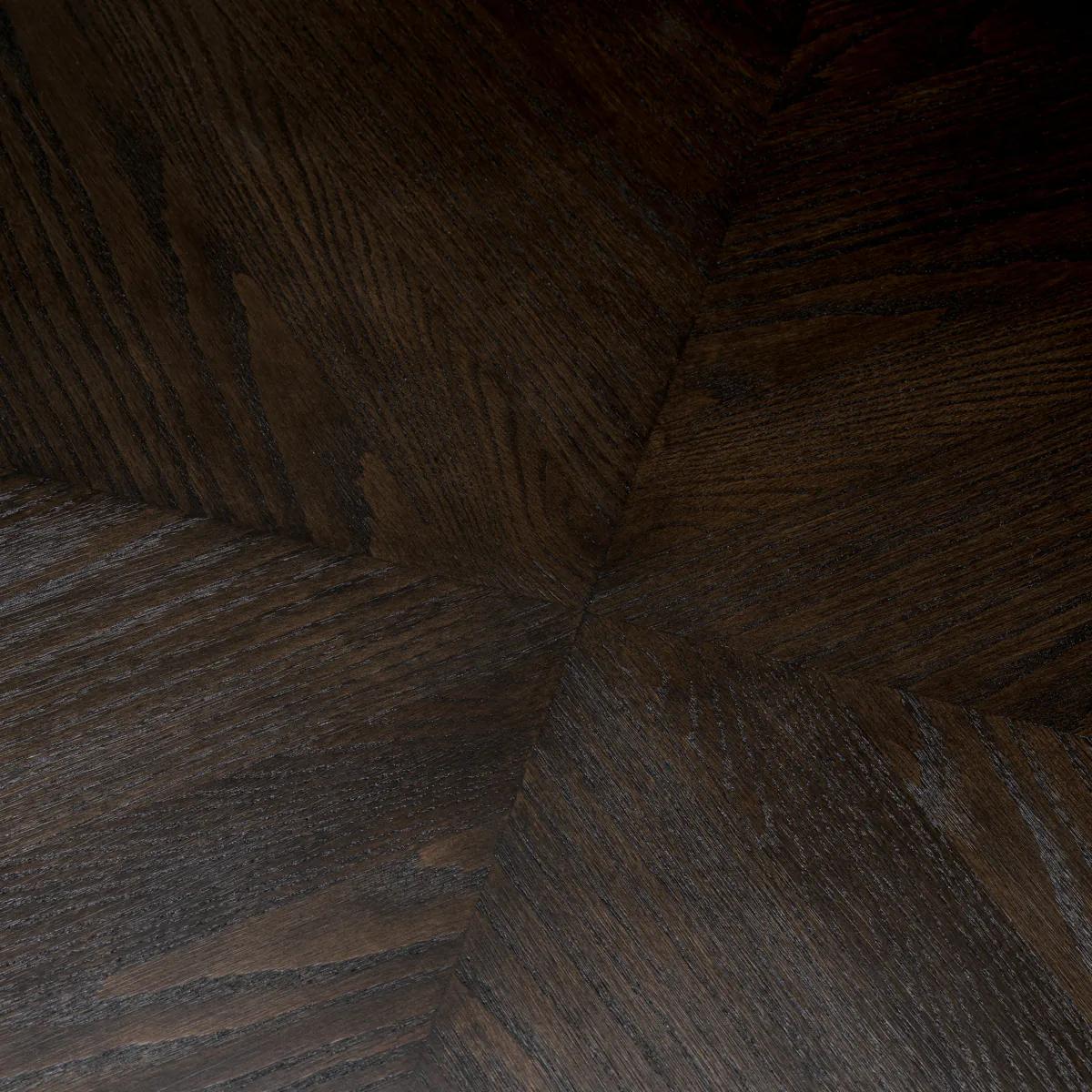 Table de salle à manger - Placage Oak avec finition laiton en vente 2