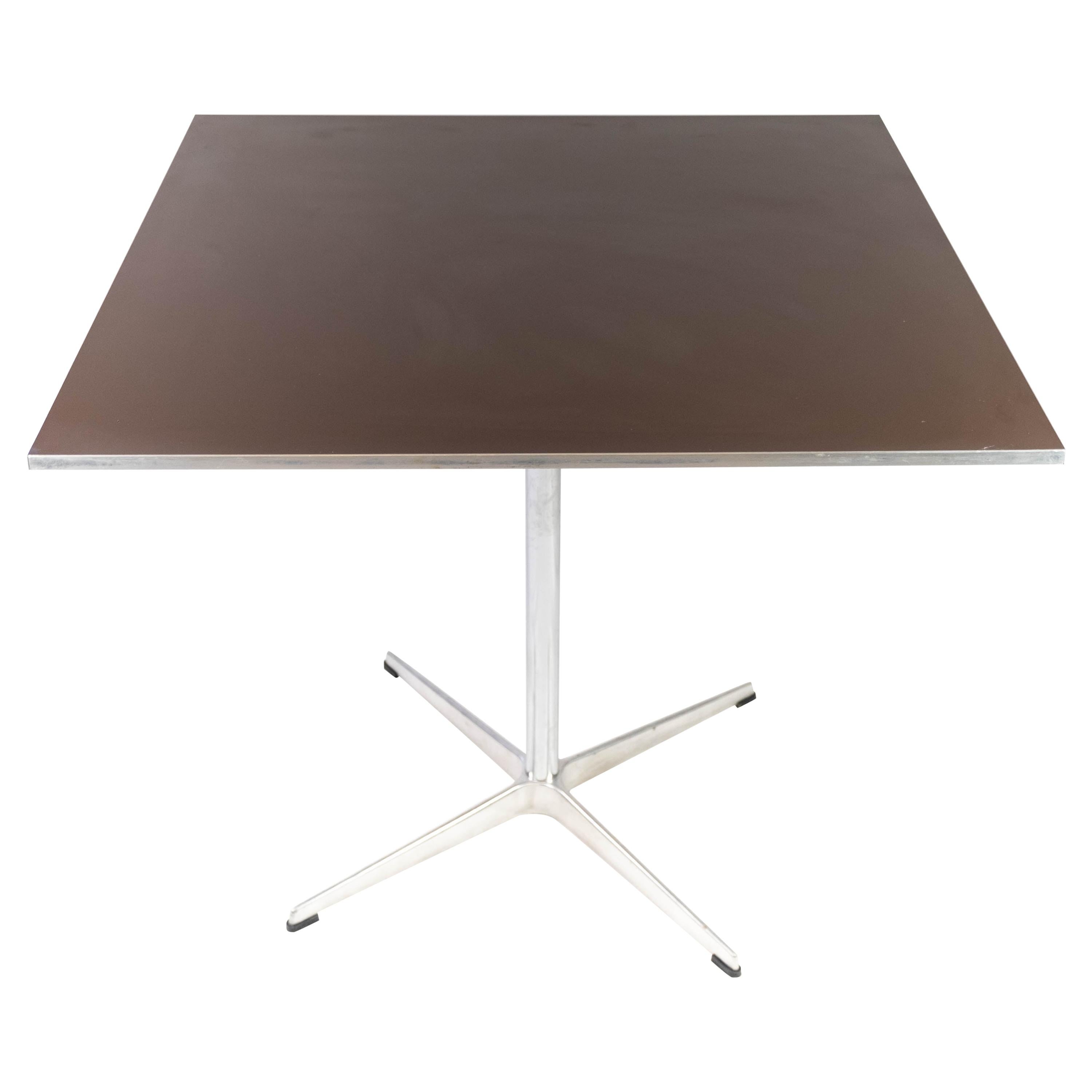 Dining Table of Metal and Laminate Designed by Arne Jacobsen