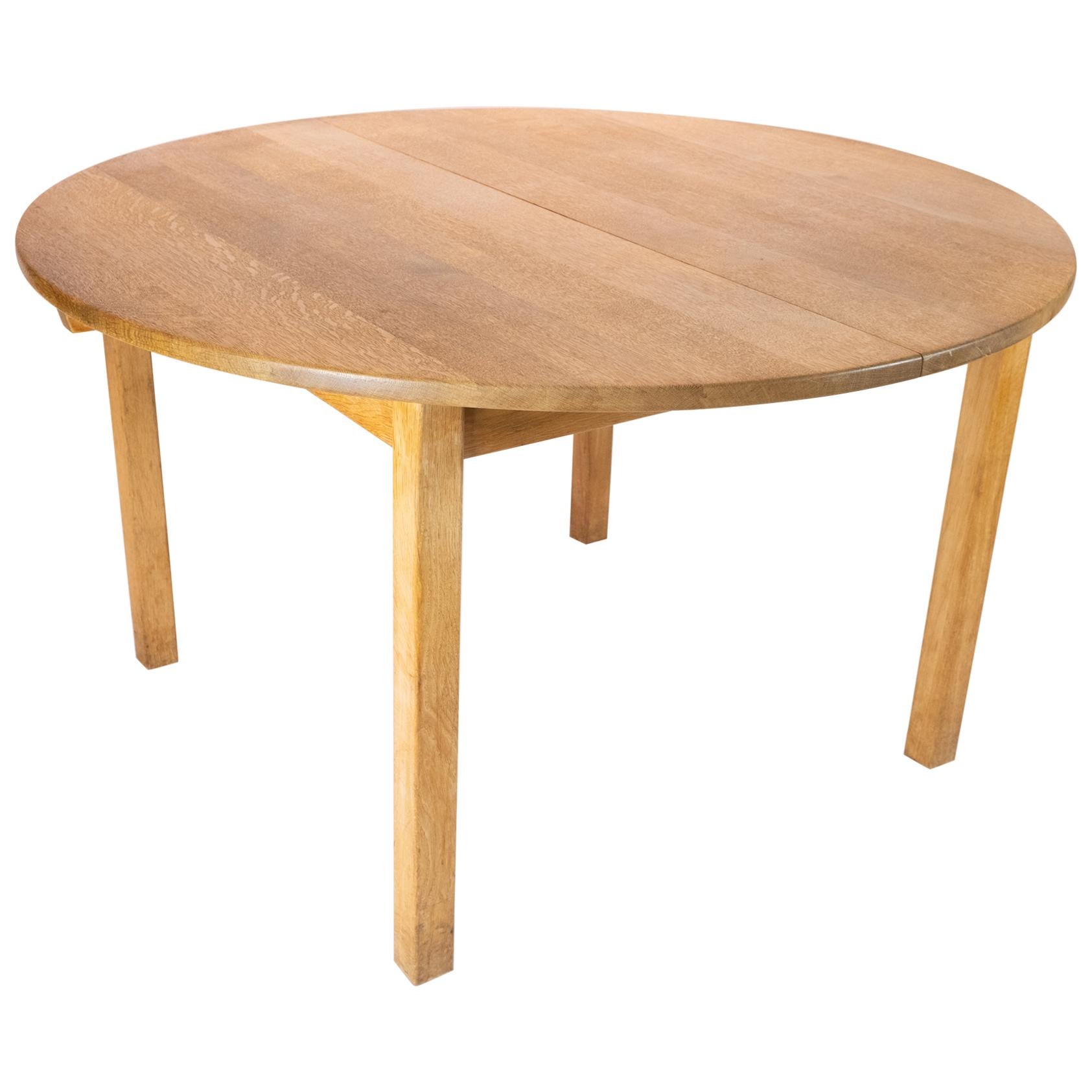 Dining Table of Oak with Extension Leaves Designed by Kurt Østervig at