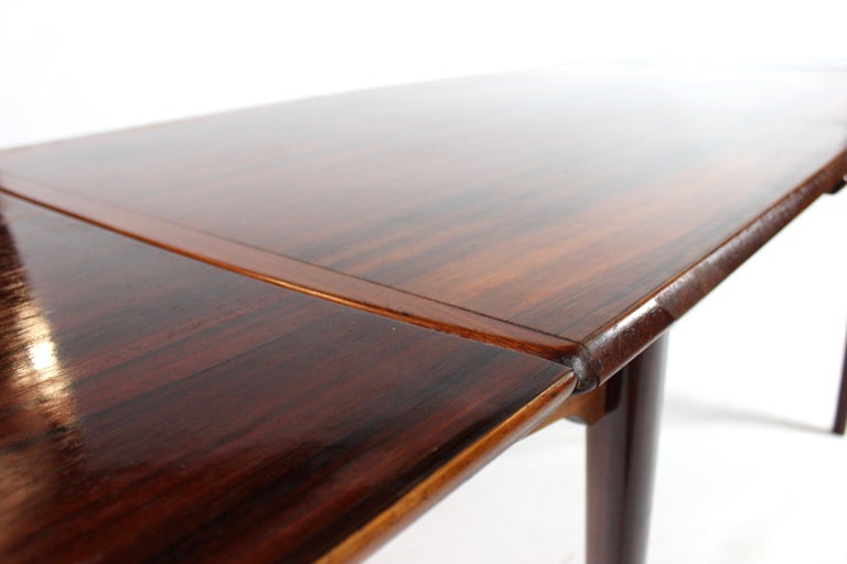 Dining Table of Rosewood with Dutch Extension Designed by Arne Vodder ...