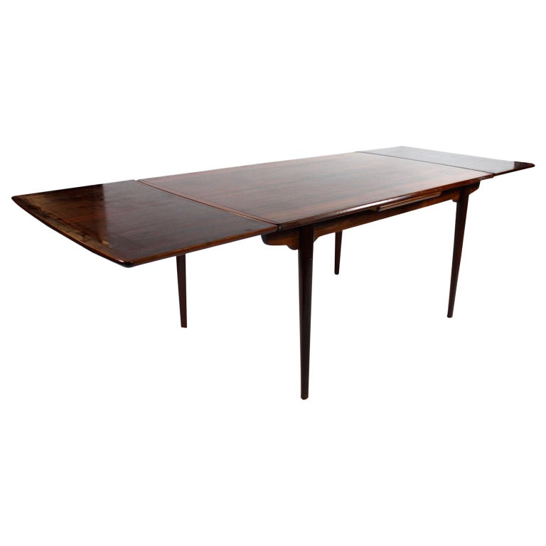 Dining Table of Rosewood with Dutch Extension Designed by Arne Vodder ...