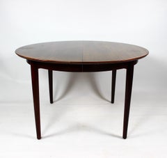Dining Table of Rosewood with Three Extension Plates by Arne Vodder, 1960s