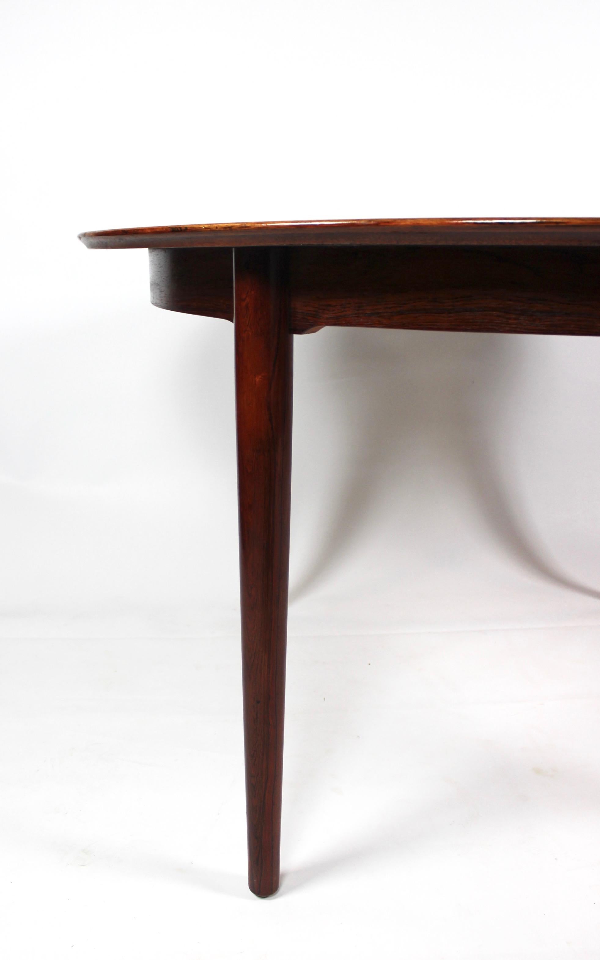 Dining Table of Rosewood with Three Extension Plates by Arne Vodder, 1960s In Good Condition For Sale In Lejre, DK
