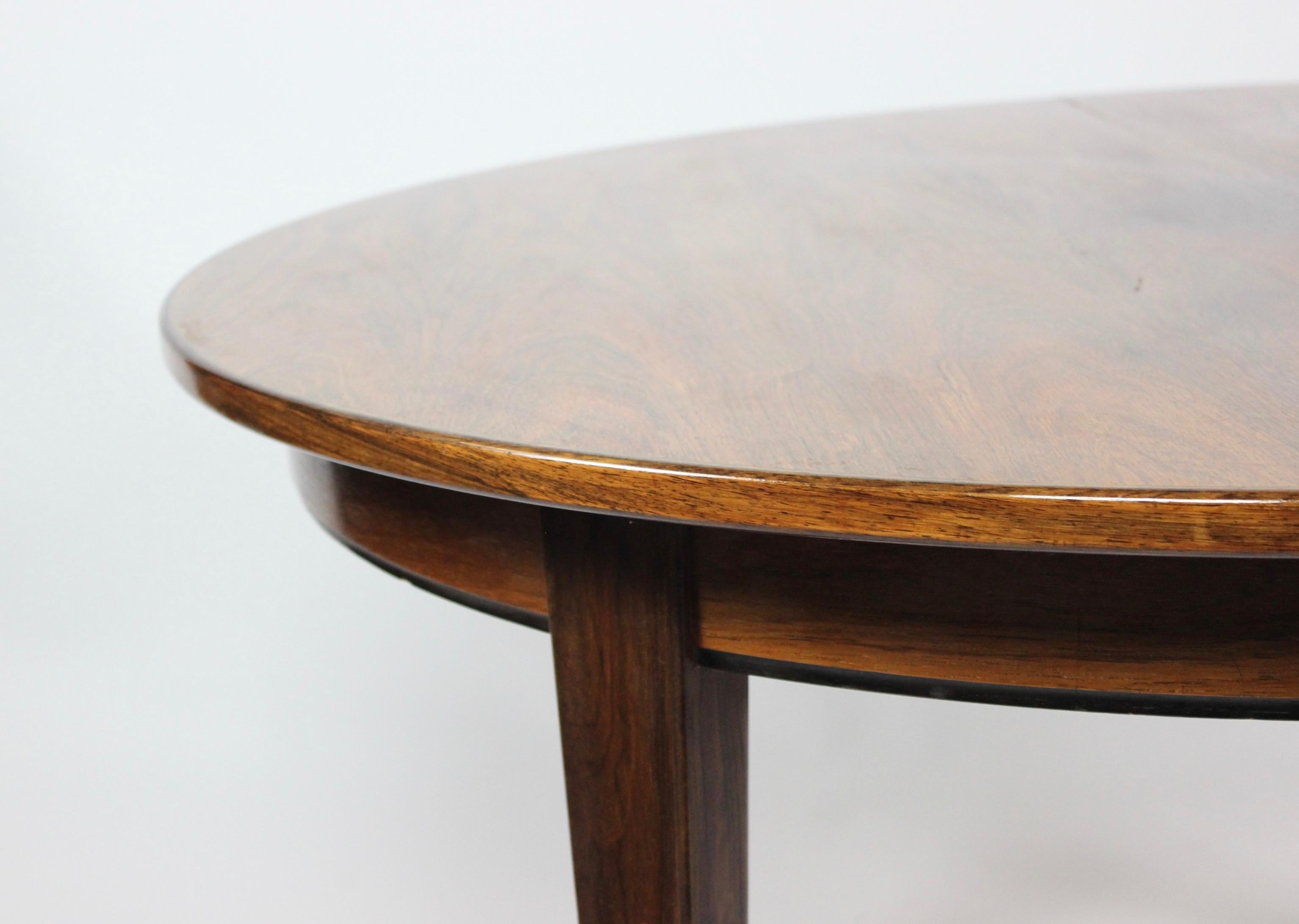 Mid-Century Modern Dining Table of Rosewood with Three Extension Plates by Omann Junior, 1960s For Sale