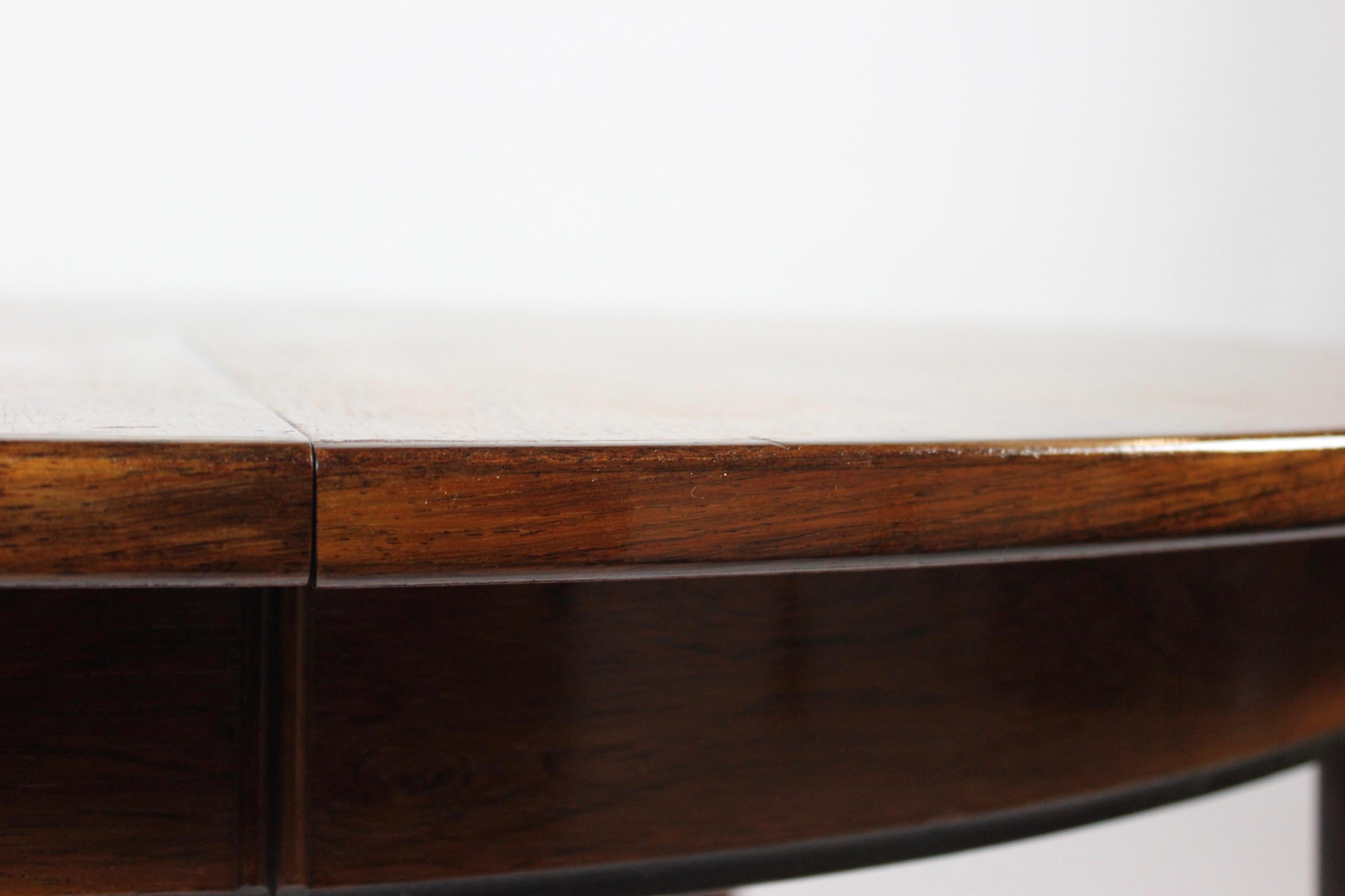 Danish Dining Table of Rosewood with Three Extension Plates by Omann Junior, 1960s For Sale