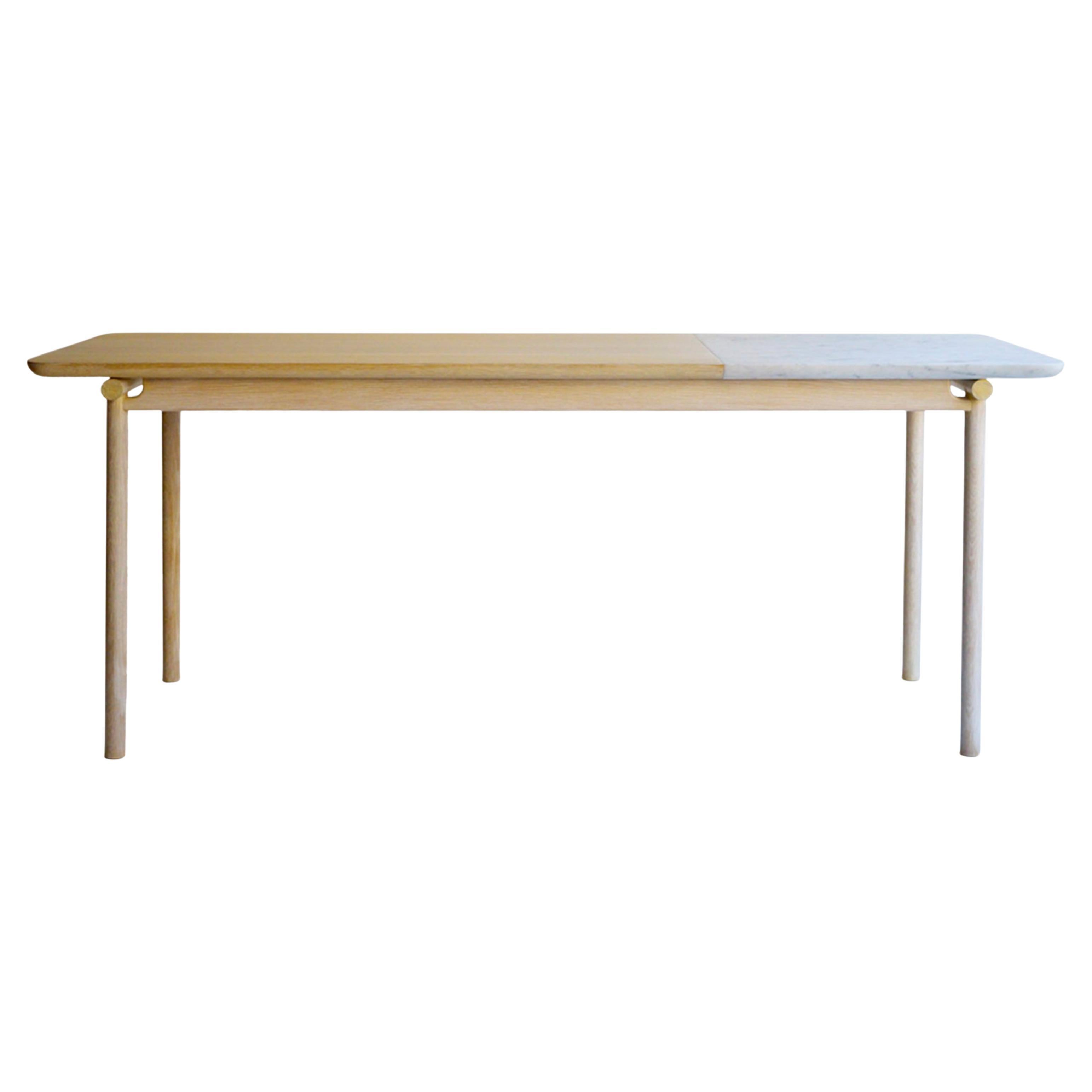 Contemporary Marble and White Oak Dining Table - Dining Table ONE THIRD For Sale