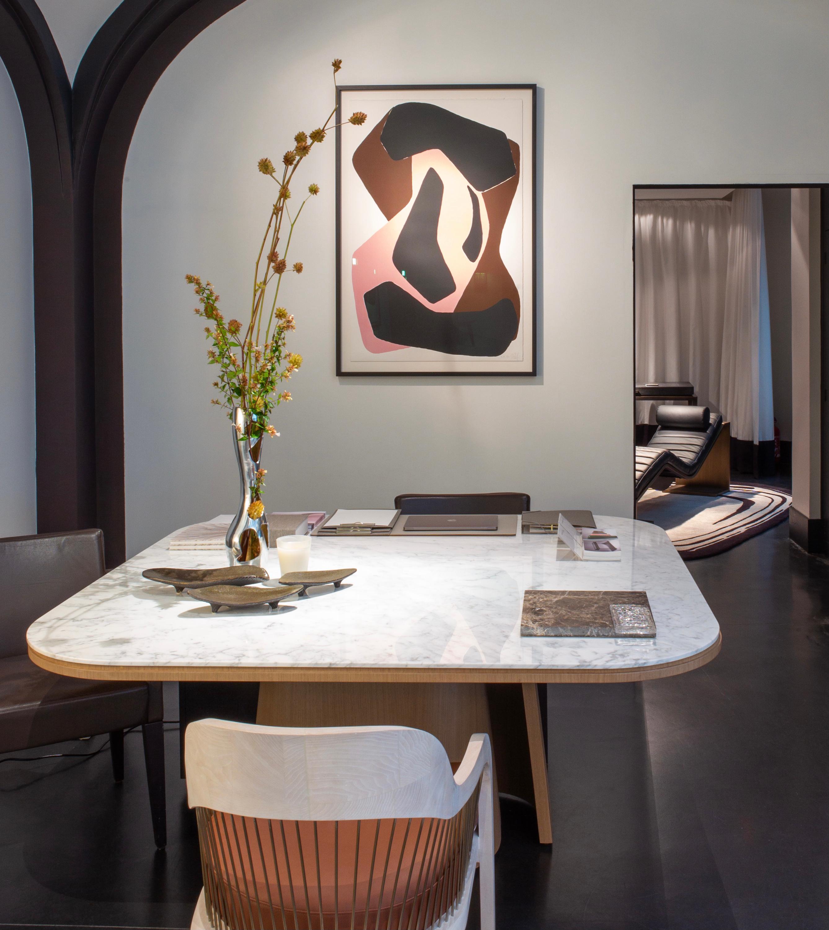 Dining Table, OOMA, by Reda Amalou, 2020, Emperador Marble, 160 cm For Sale 7