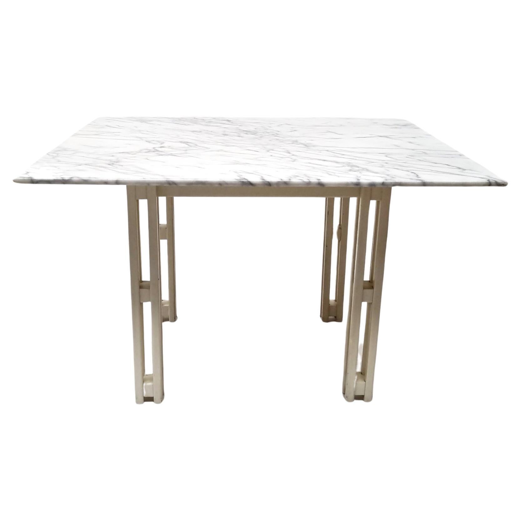 Dining Table or Work Desk in Carrara Marble For Sale