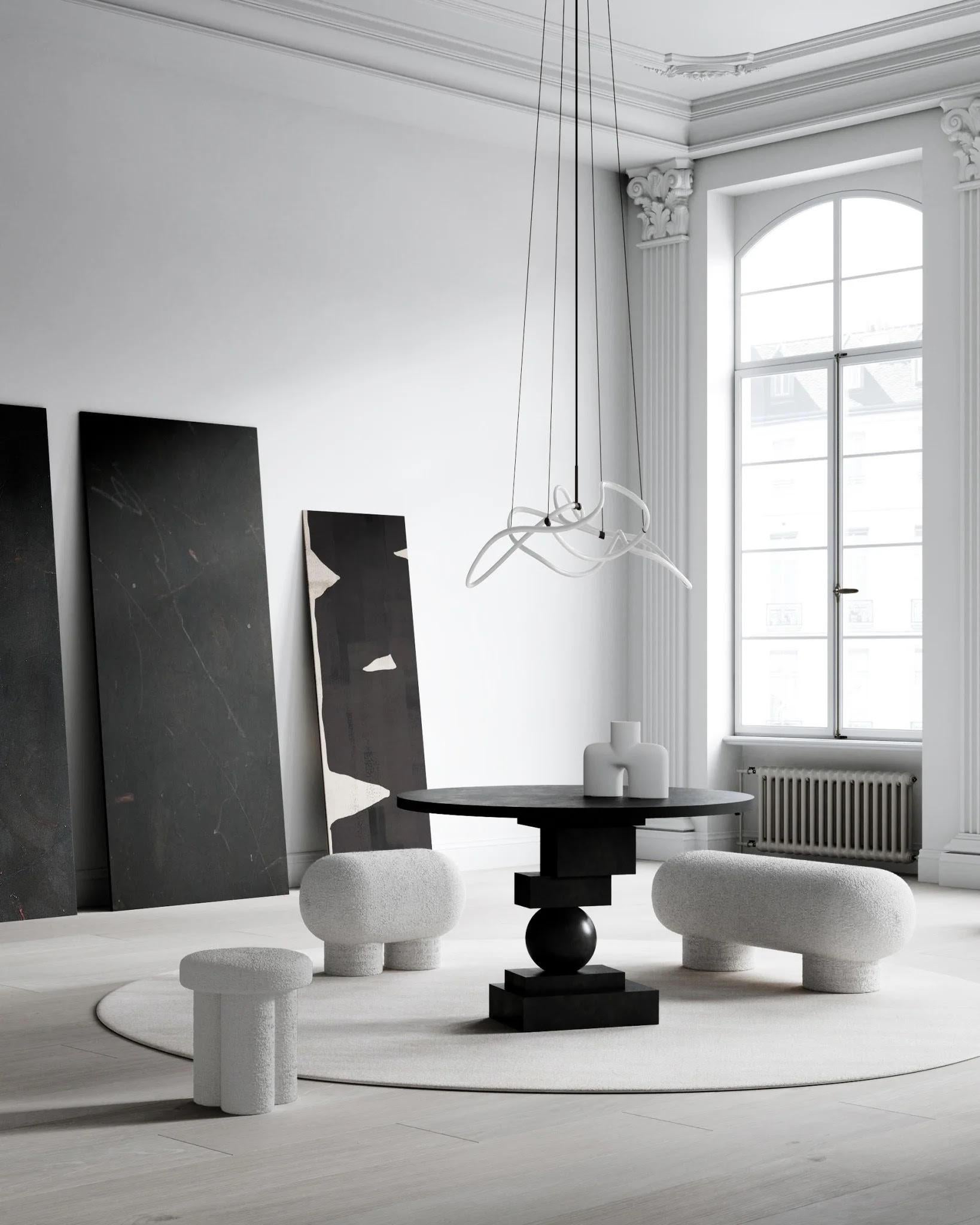 Table de salle à manger, The Pedestal Table, Artist Model, Fiber Concrete, Contemporary Work. en vente 1