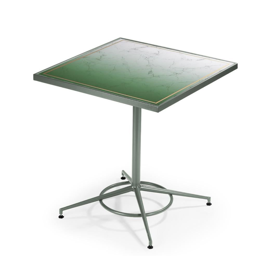 Table de salle à manger Praga avec pieds Capri et verre imprimé en vente 1