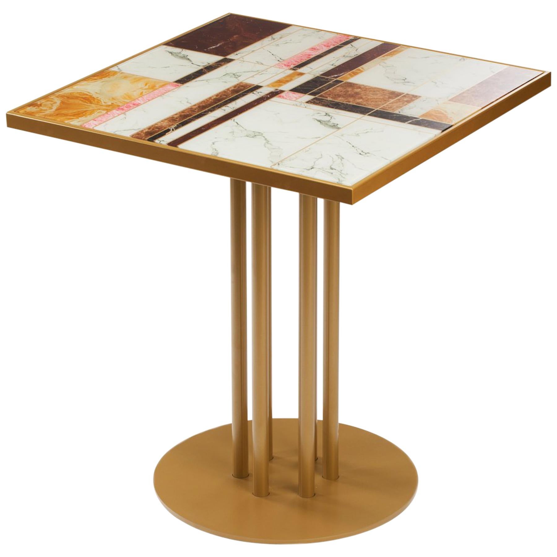 Dining Table Praga with Roma Feet and Printed Glass