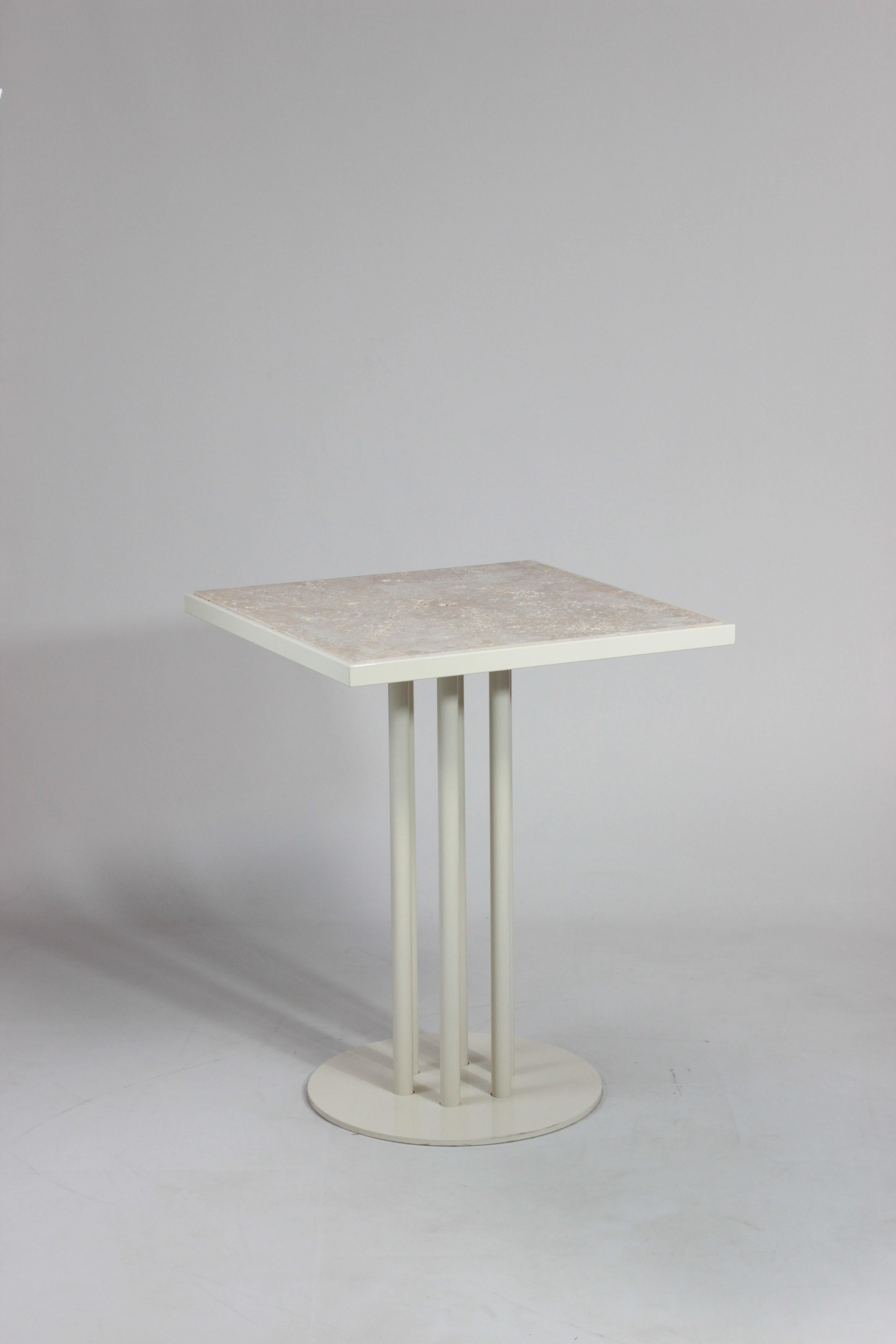 Portuguese Dining Table Praga with Roma Feet and Travertine marble top For Sale