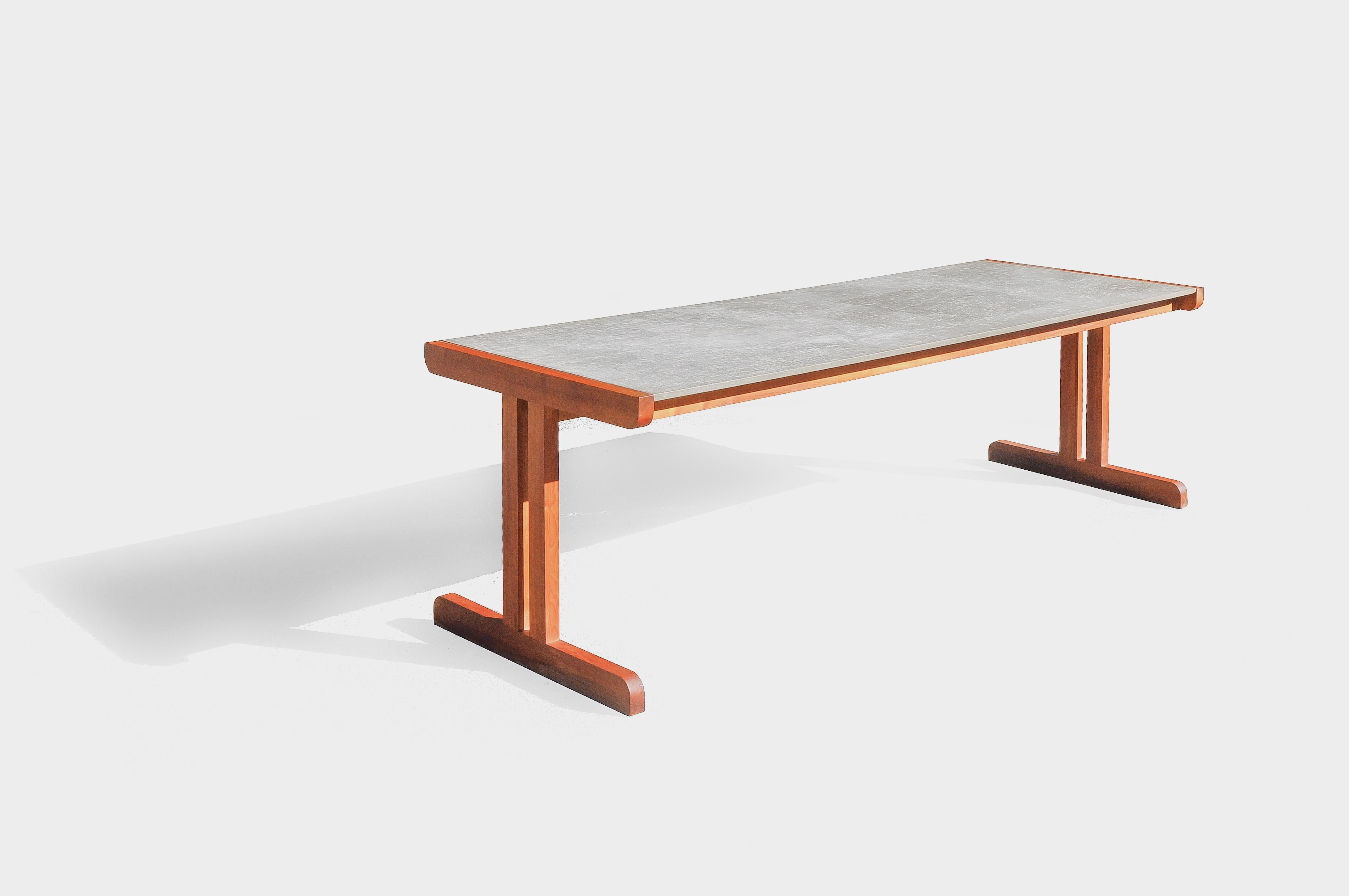 Mid-Century Modern Dining Table Prototype by Benedikt Rohner Made of Walnut and Fibre Cement, 1955 For Sale