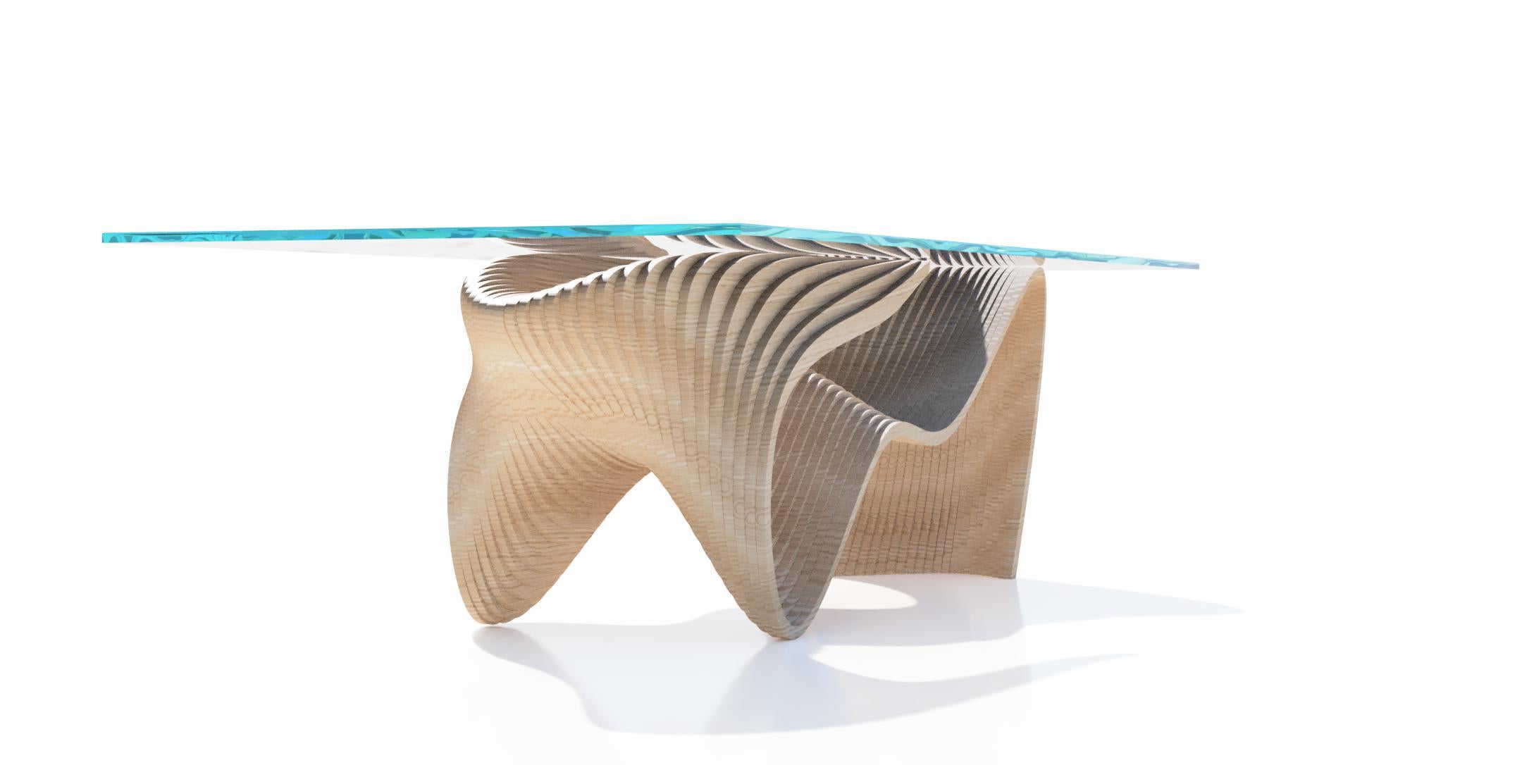 Hardwood Dining Table 'Rabbit', Contemporary Sculptural Furniture For Sale