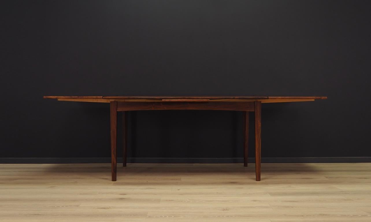 Dining Table Rosewood Vintage Danish Design, 1960s In Good Condition For Sale In Szczecin, Zachodniopomorskie