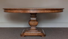 Handmade Round Dining Table, Oak & Burr Oak Veneer, Country Style, UK
