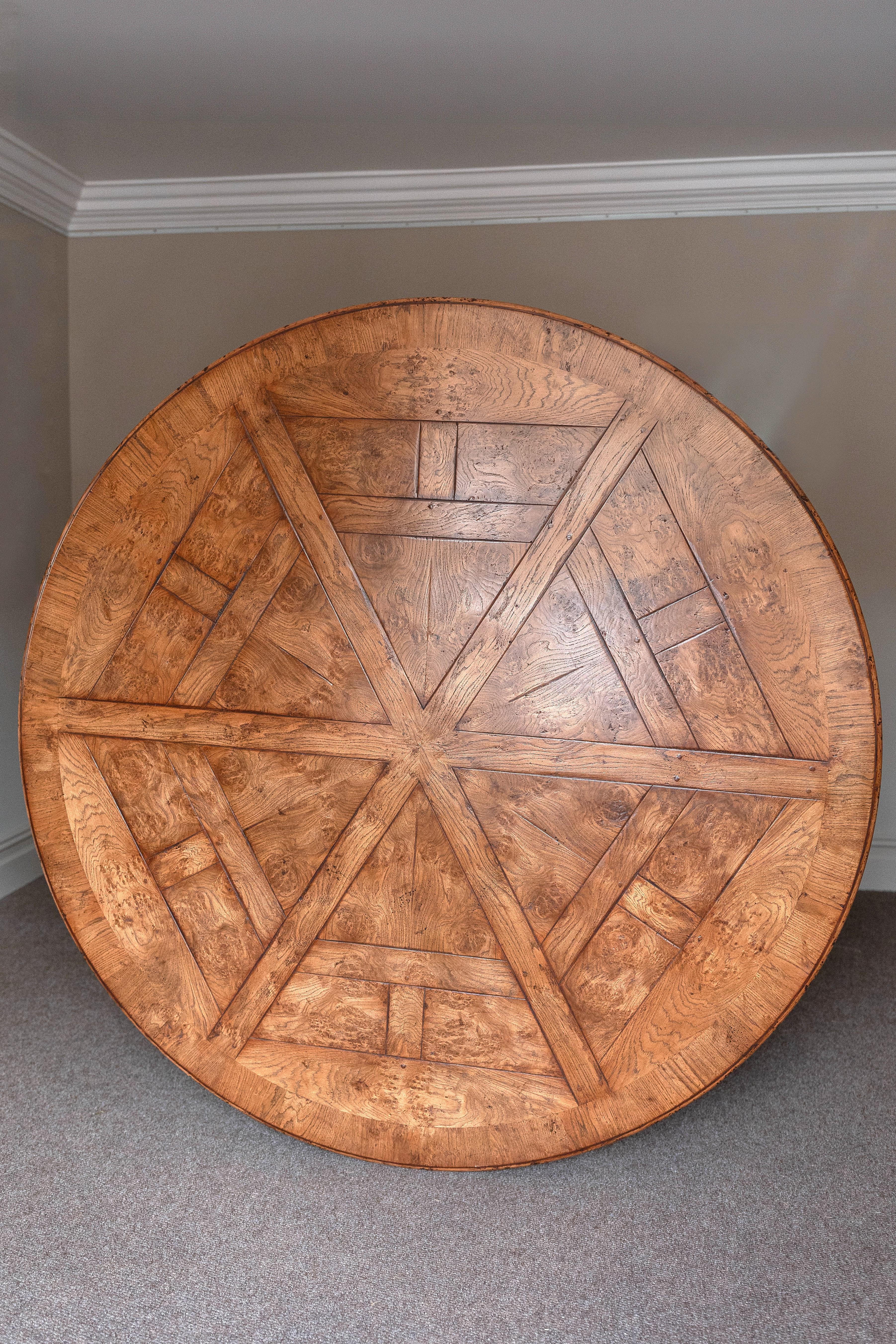inlaid wood dining table