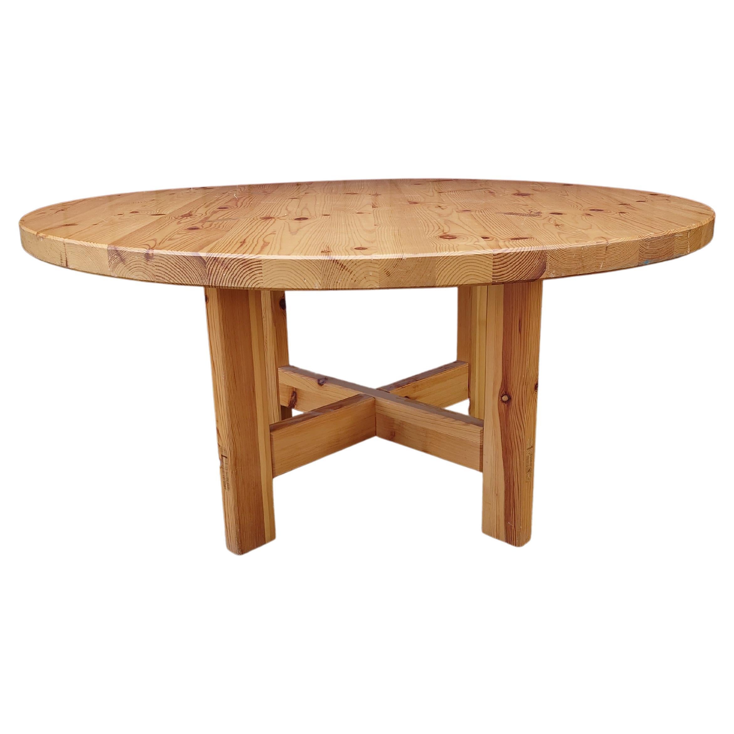 Dining Table "Rw152" by Roland Wilhelmsson for Karl Andersson & Söner 1970s Pine