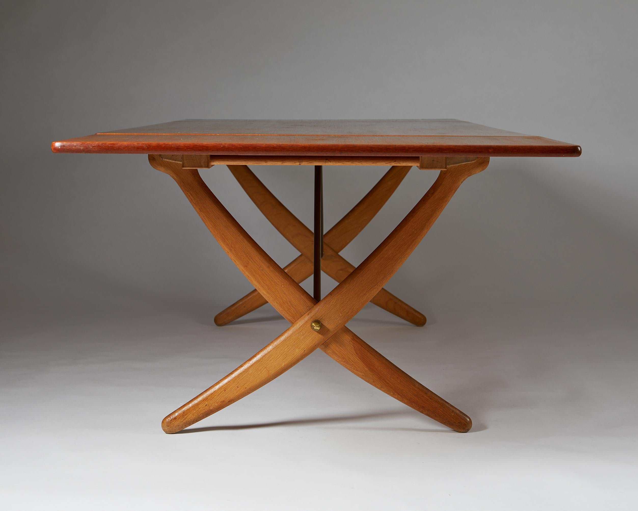 Danish Dining Table “Sabre leg” Designed by Hans J. Wegner for Andreas Tuck, Denmark