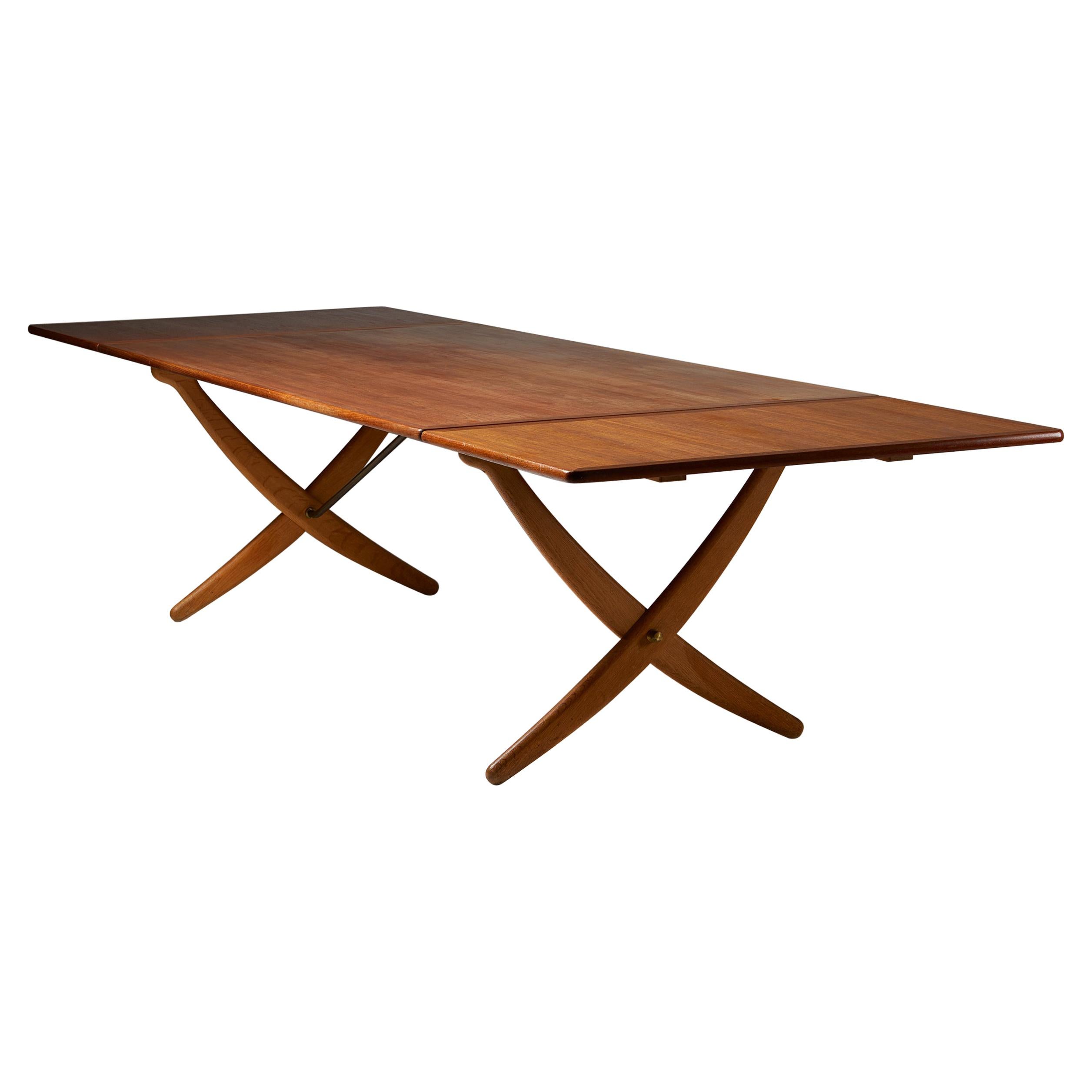 Dining Table “Sabre leg” Designed by Hans J. Wegner for Andreas Tuck, Denmark