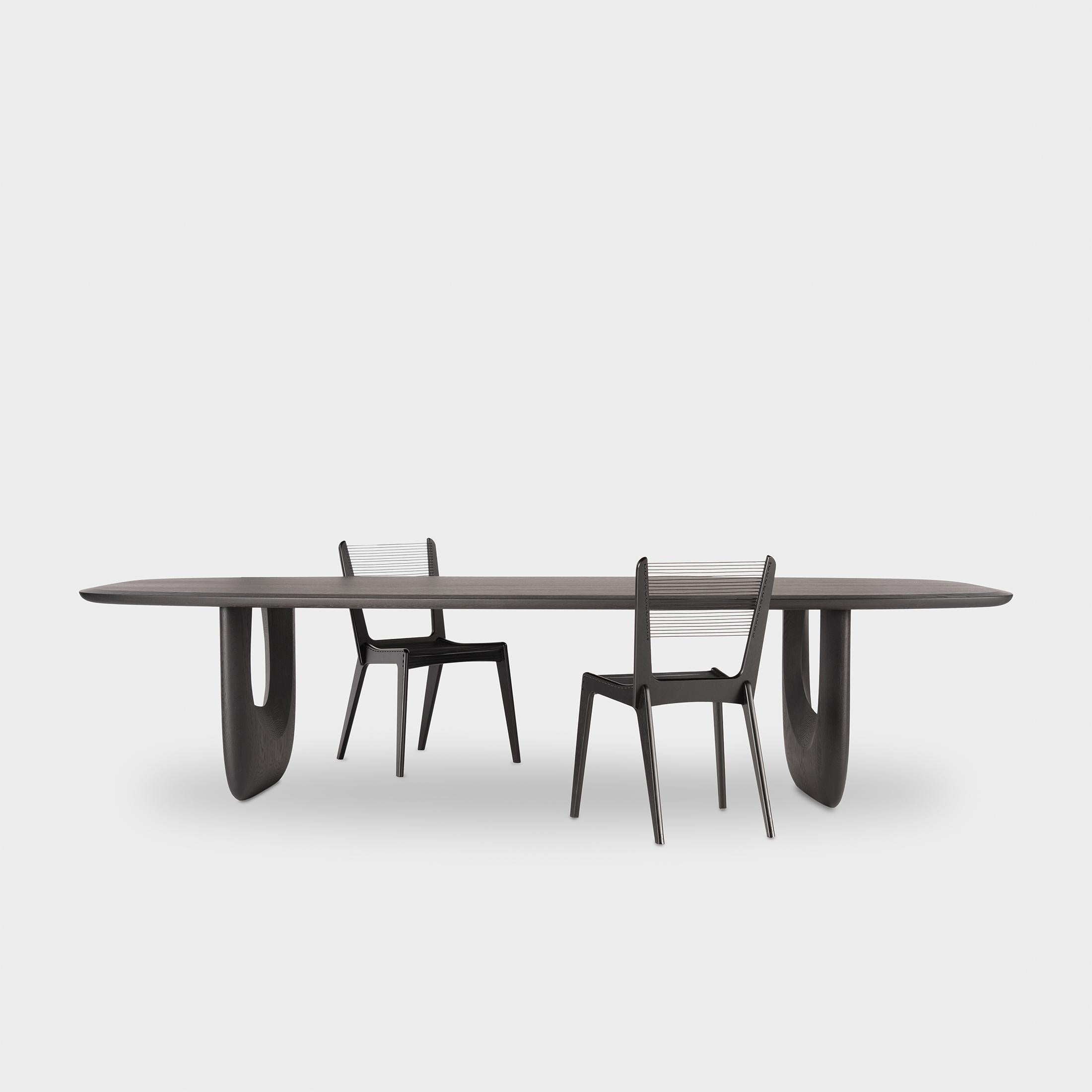 Dining Table 'Savignyplatz' by Man of Parts, Black Oak, 320 cm For Sale 13