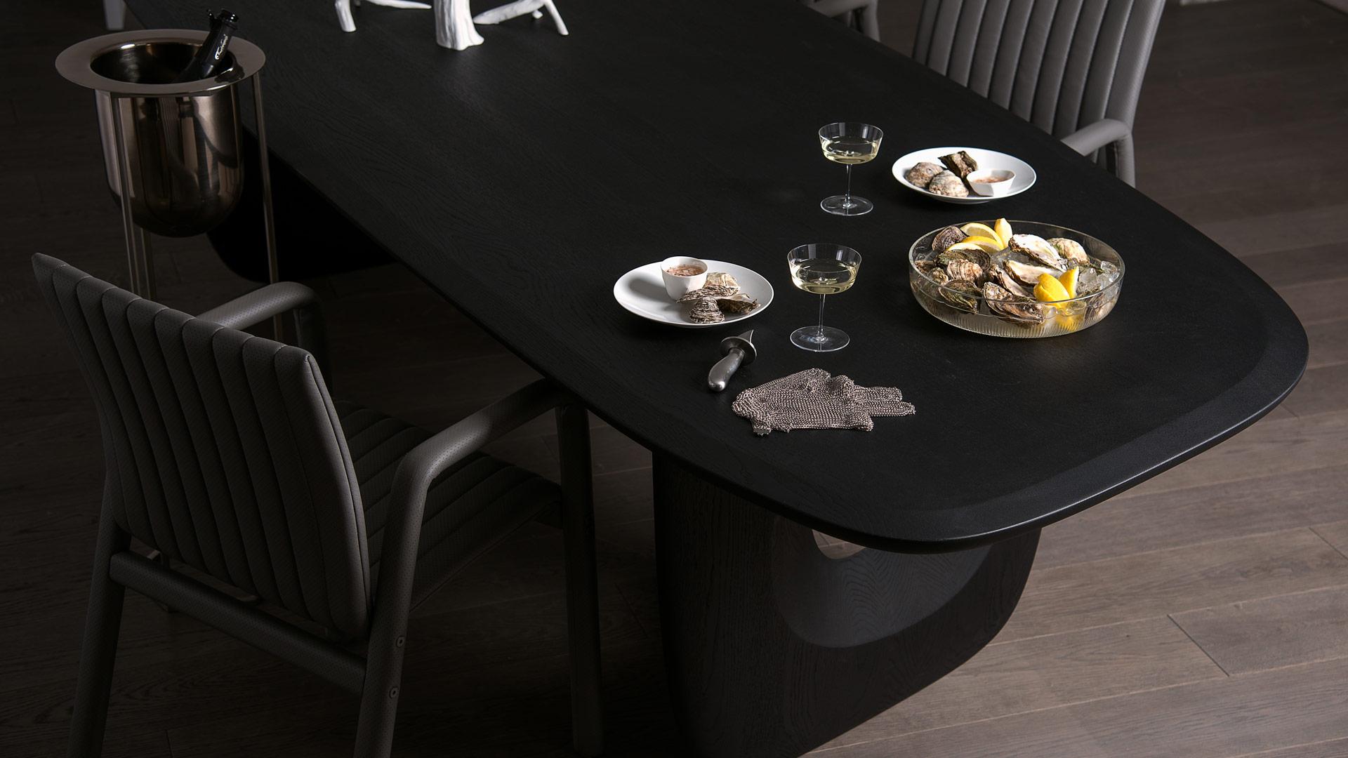 Dining Table 'Savignyplatz' by Man of Parts, Black Oak, 320 cm For Sale 1