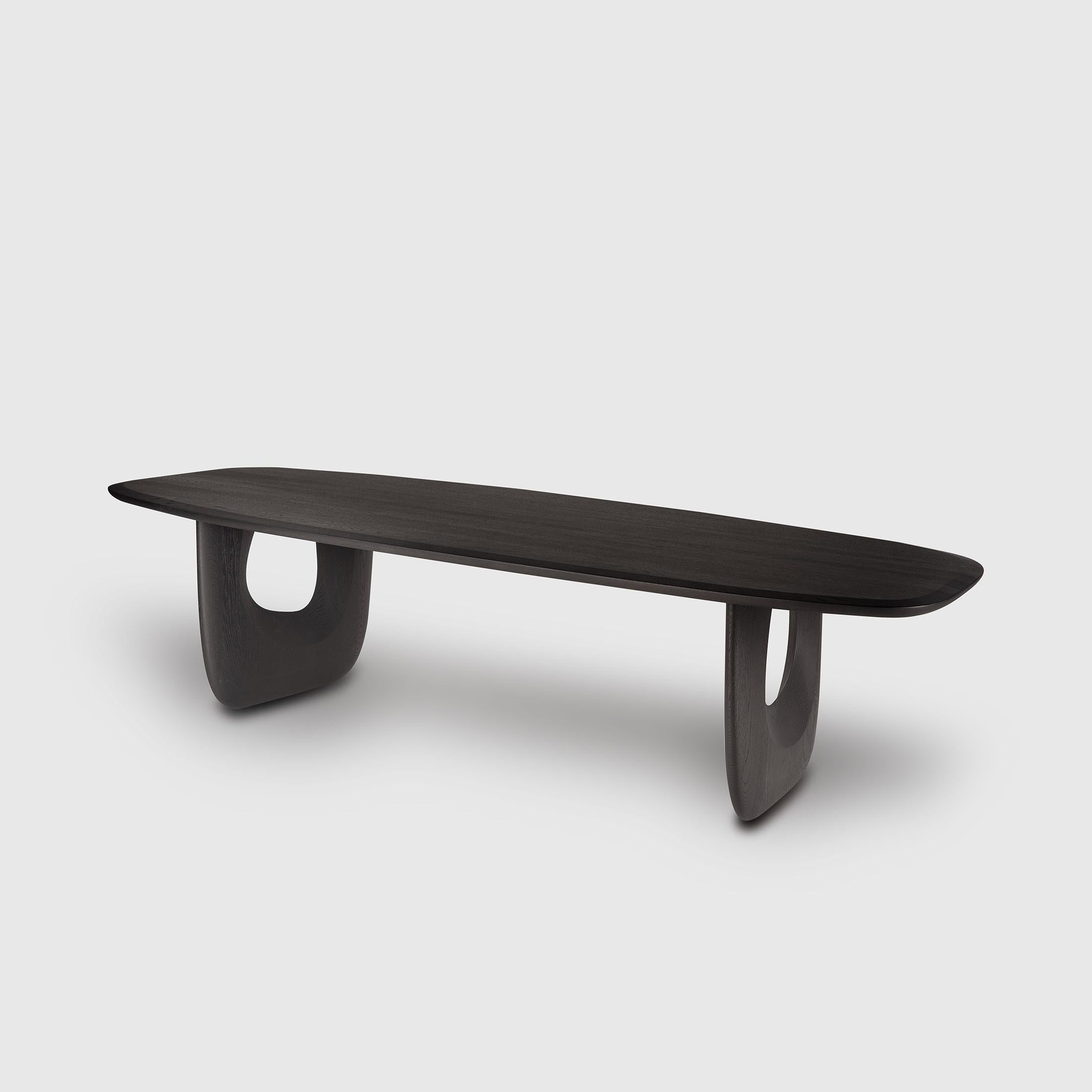 Organic Modern Dining Table 'Savignyplatz' by Man of Parts, Black Oak, 320 cm For Sale