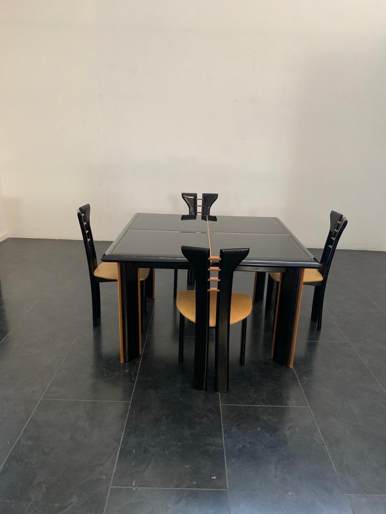 Glass Dining Table Set by Pierre Cardin for Roche Bobois, 1970s, Set of 6 For Sale