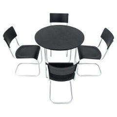 Ensemble de table à manger table + 4 chaises par Marta Stama, Pologne, années 1930