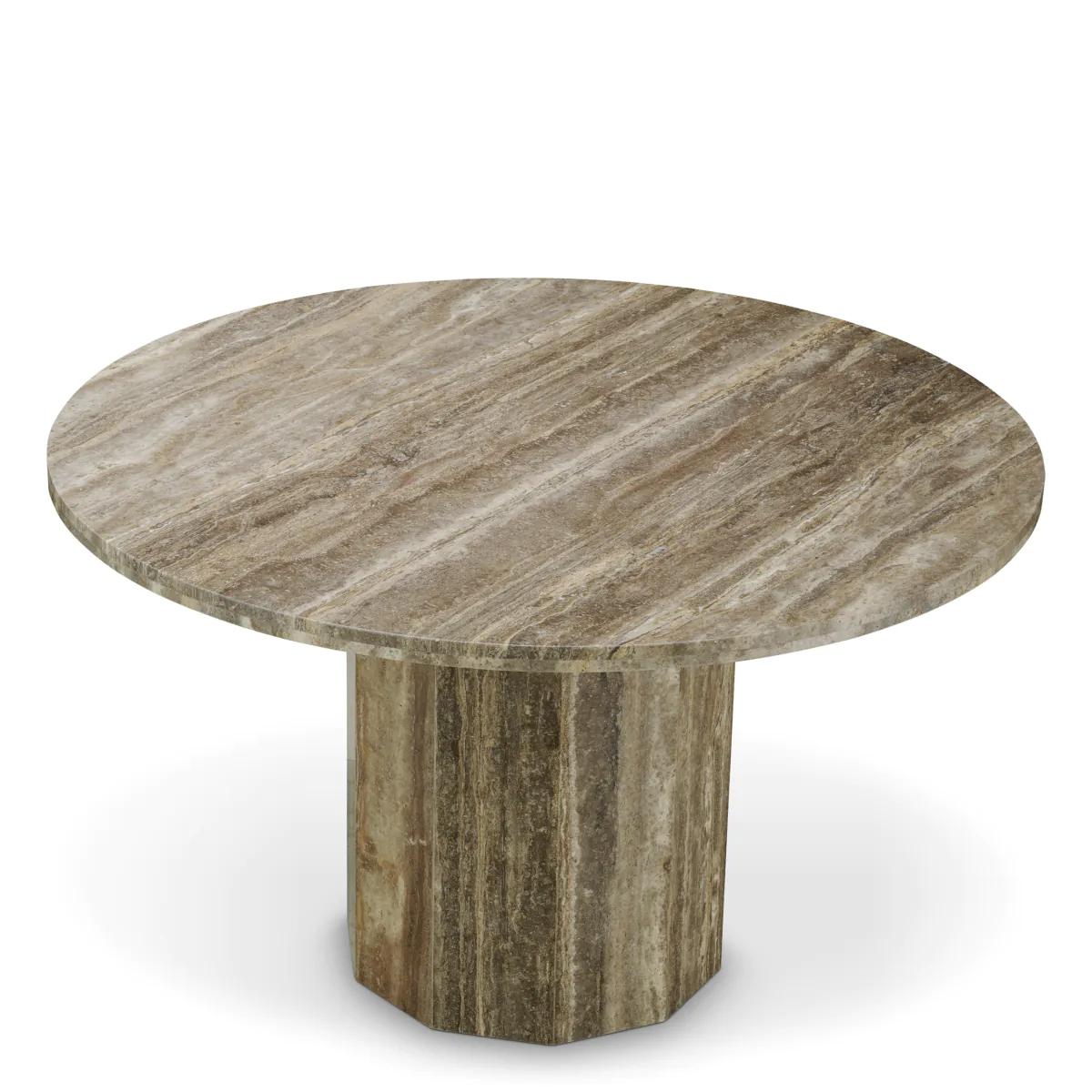 Français Dining Table – Silver Travertine stone en vente