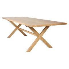 Dining Table, Solid Natural Oak, Contemporary Danish Design, Handcrafted