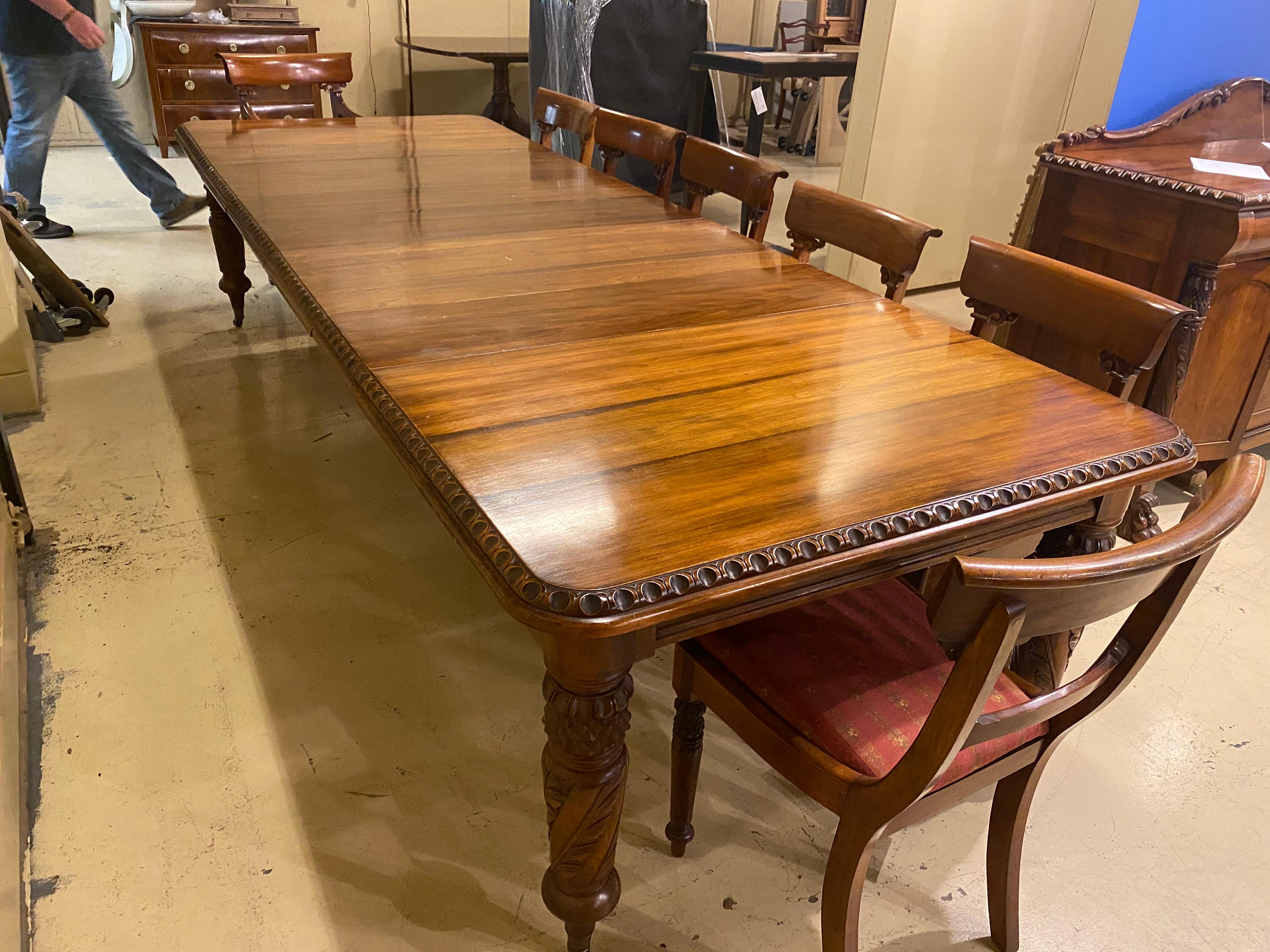 Dining Table Solid Walnut 19th Century Style, Large Table 1