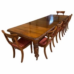 Dining Table Solid Walnut 19th Century Style, Large Table