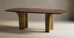 Mesa de comedor- SOLSTICE- Bronce fundido, tablero a medida, Galería Cinabre