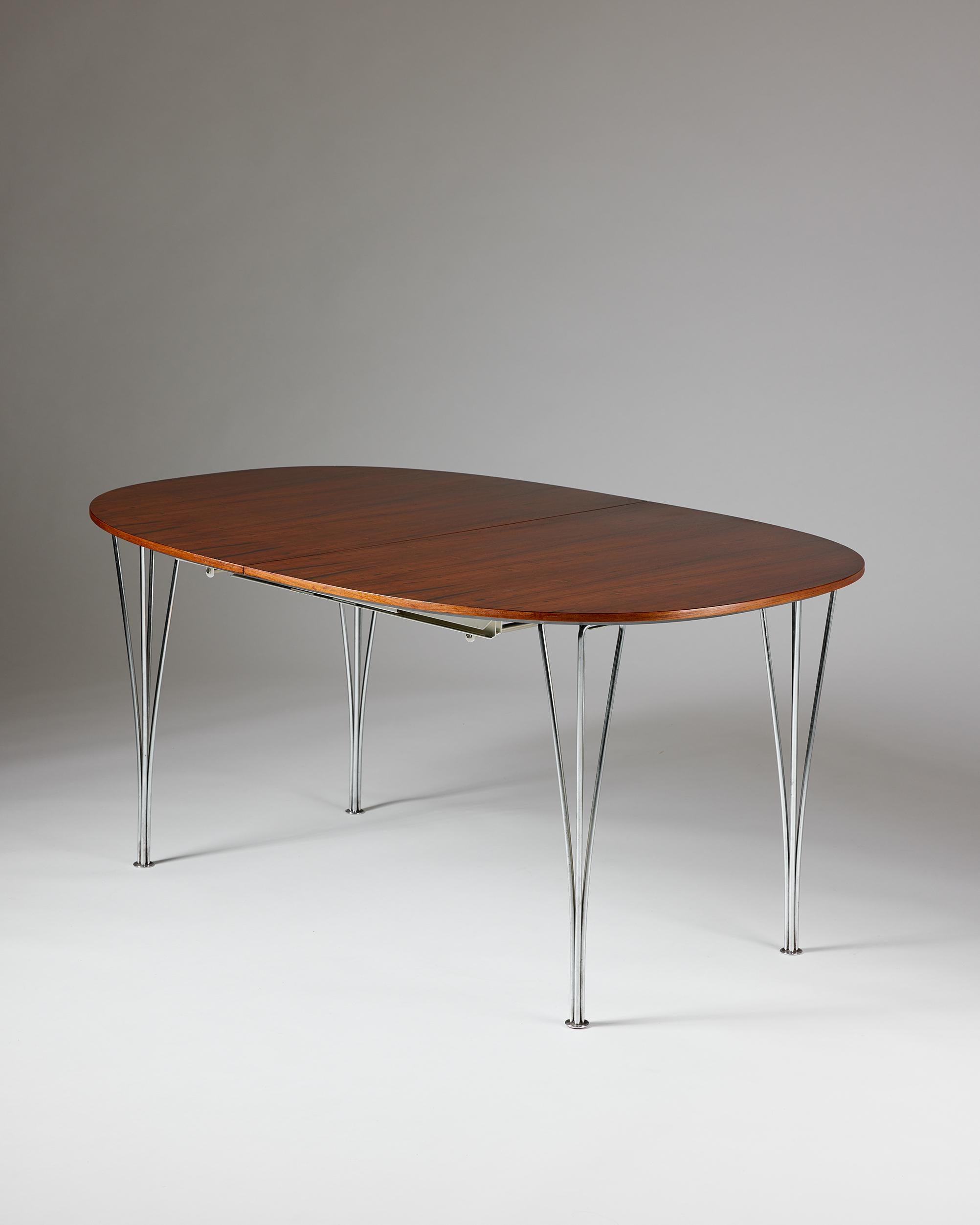 Scandinavian Modern Dining table Superellips Designed by Bruno Mathsson 1960s For Sale