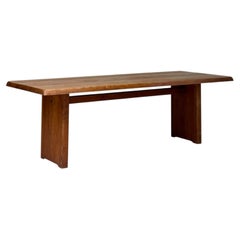 Table de salle à manger T14 D de Pierre Chapo, circa 1964 en orme massif.