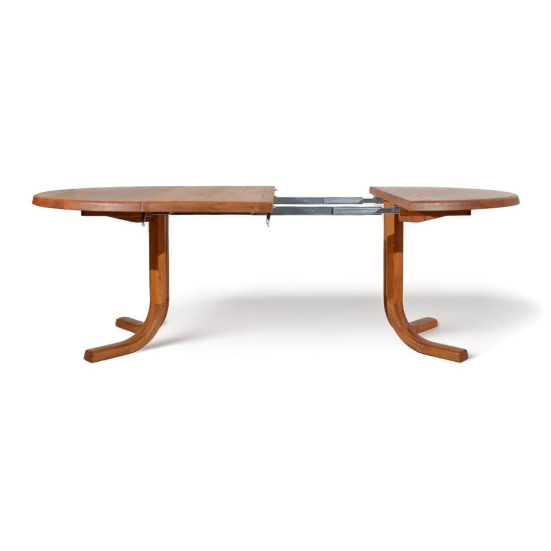 French  Dining table T40 in Elm, Pierre Chapo, Seltz, France, 1970's