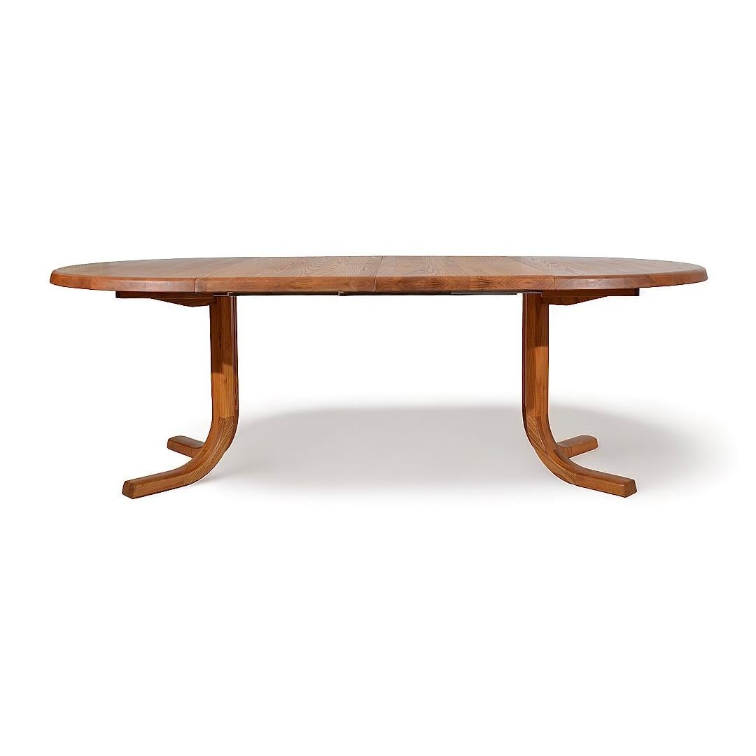 Woodwork  Dining table T40 in Elm, Pierre Chapo, Seltz, France, 1970's