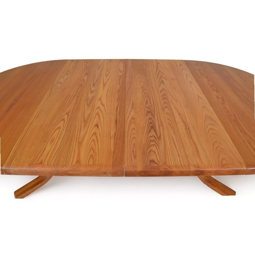 20th Century  Dining table T40 in Elm, Pierre Chapo, Seltz, France, 1970's