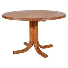  Dining table T40 in Elm, Pierre Chapo, Seltz, France, 1970's