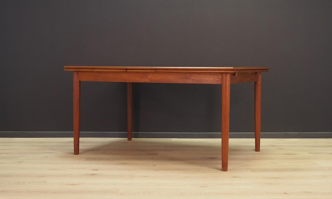 Mid-Century Modern Dining Table Teak Vintage Midcentury Danish Design, 1960s For Sale