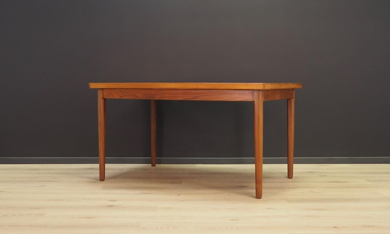 Mid-Century Modern Dining Table Teak Vintage Midcentury Danish Design 1970s For Sale