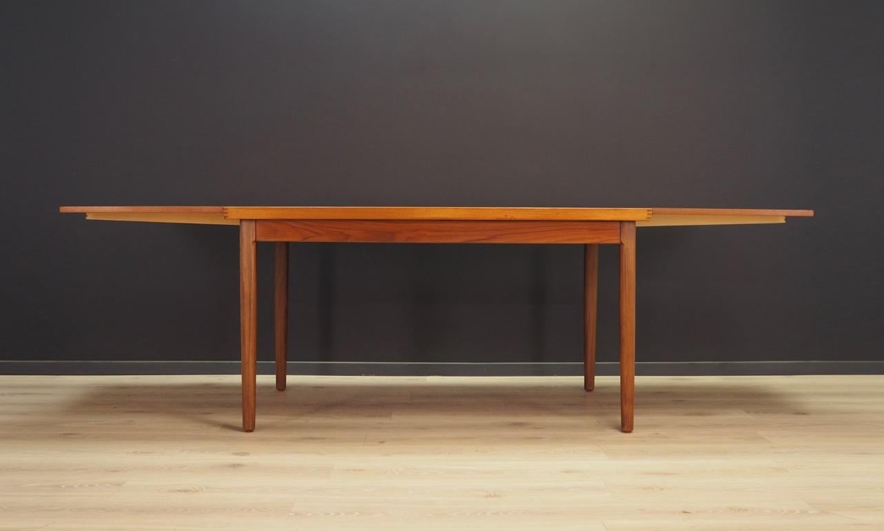 Veneer Dining Table Teak Vintage Midcentury Danish Design 1970s For Sale