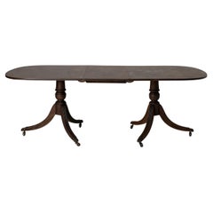 Antique Dining Table Two Pillar 19th century England